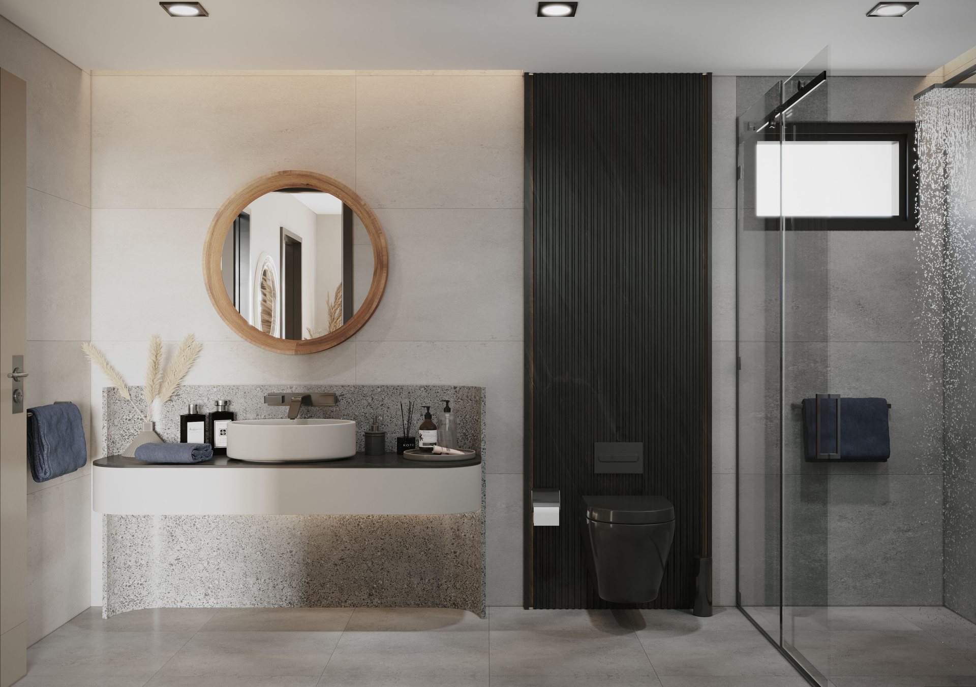 Küre Villa Genel WC & Lavabo - Kompakt Lüks Konsept İç Mekân Görselleştirme